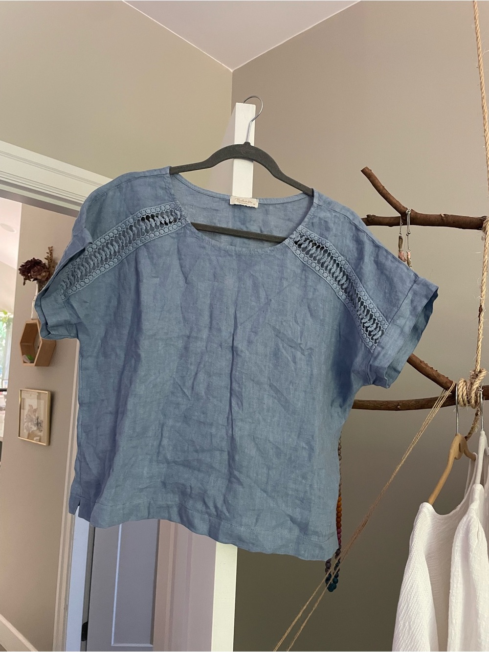 Bellambra made in Italy blue linen top M